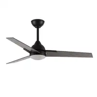 Ventilador DC Argestes negro 132 cm, LED, 3 aspas gris madera