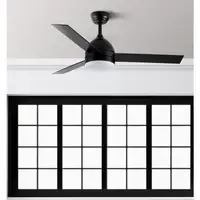 Ventilador DC Legio negro/roble LED 26W, 3 aspas y mando