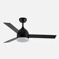 Ventilador DC Legio negro/roble LED 26W, 3 aspas y mando
