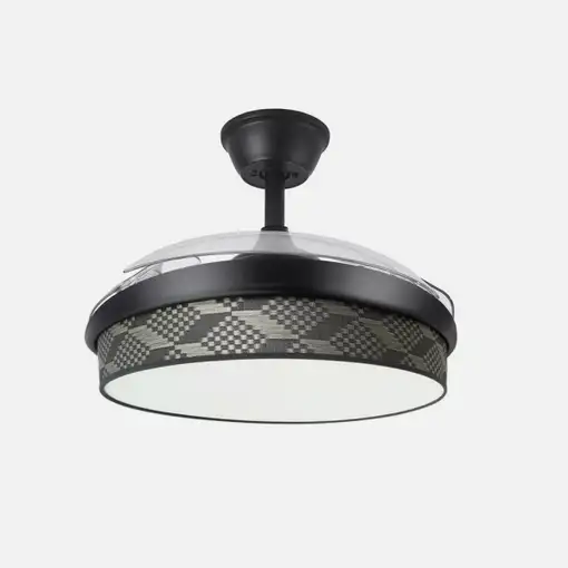 Ventilador DC Moda negro/tetris gris LED 91 cm con mando
