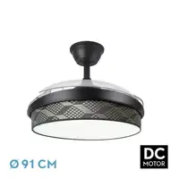 Ventilador DC Moda negro/tetris gris LED 91 cm con mando