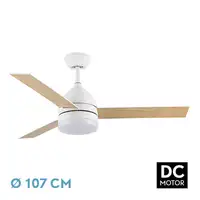 Ventilador DC Legio blanco LED 26W, 3 aspas y mando