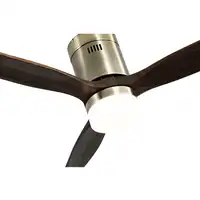 Ventilador LED cuero/roble, 6 vel., con mando y temporizador