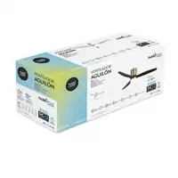 Ventilador LED cuero/roble, 6 vel., con mando y temporizador