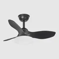Ventilador DC Paramo negro, LED 36W, 3 aspas y mando