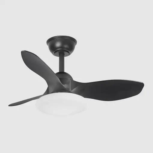Ventilador DC Paramo negro, LED 36W, 3 aspas y mando
