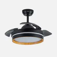 Ventilador Nalon negro/madera oscura LED 48W 91 cm con mando