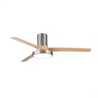 Ventilador LED níquel/haya, 6 vel., con mando y temporizador