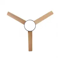 Ventilador LED níquel/haya, 6 vel., con mando y temporizador