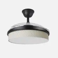 Ventilador DC Moda negro/cañizo blanco LED 108 cm con mando
