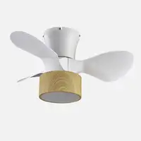 Ventilador DC Kos blanco/haya con luz LED, 3 aspas y mando