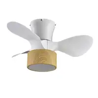 Ventilador DC Kos blanco/haya con luz LED, 3 aspas y mando