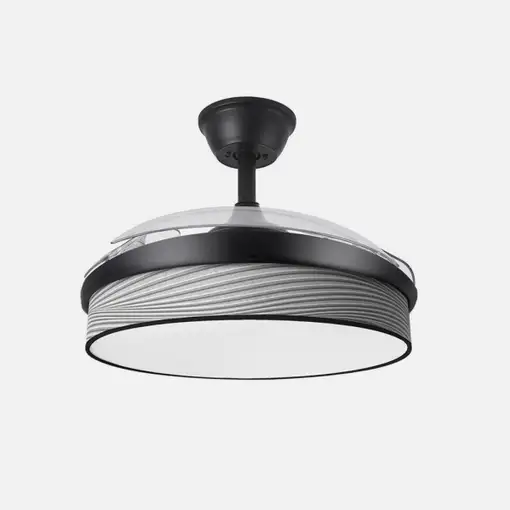 Ventilador DC Moda negro/surco gris LED 91 cm con mando y memoria
