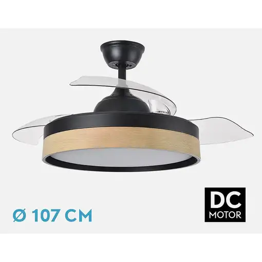 Fabrilamp 207091388 ventilador Haya, Negro
