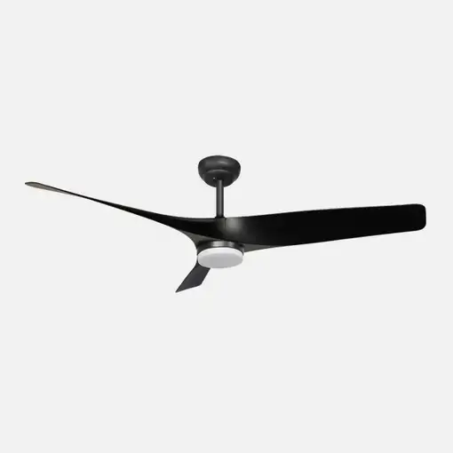 Ventilador DC Niger negro 132cm, LED, 3 aspas, 6 velocidades