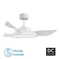 Ventilador DC Sierra blanco LED 40W, 3 aspas y mando a distancia