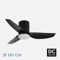 Fabrilamp Borax Ventilador de techo negro led 20W con 3 aspas