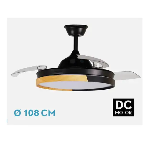 Fabrilamp 214491388 ventilador Haya, Negro