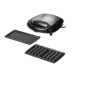 Sandwichera 3 en 1,Placas Intercambiables,Sandwich Tostadora,Gofrera CR3024, Camry