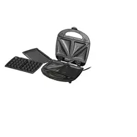 Sandwichera 3 en 1,Placas Intercambiables,Sandwich Tostadora,Gofrera CR3024, Camry