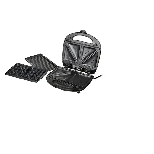 Sandwichera 3 en 1,Placas Intercambiables,Sandwich Tostadora,Gofrera CR3024, Camry