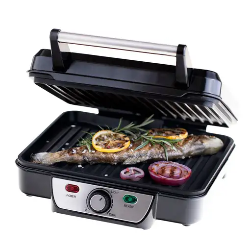Parrilla Eléctrica, Plancha Cocina Doble, Contact Grill Apertura 180º ,MeskoMS3050