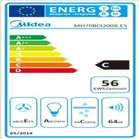 Campana MH70BI3200X Grupo filtrante con 3 velocidades MIDEA
