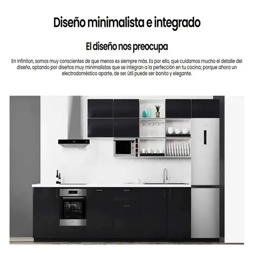 Campana CMPT-A70I , Inox, Ancho 70cm, 800m³/h, 4 velocidades INFINITON