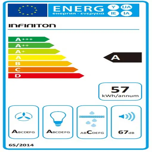 Campana CMPT-A70I , Inox, Ancho 70cm, 800m³/h, 4 velocidades INFINITON