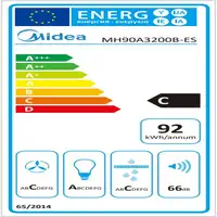 Campana extractora,  62dB,extracción 440 m3/hora, MH90A3200B-ES MIDEA