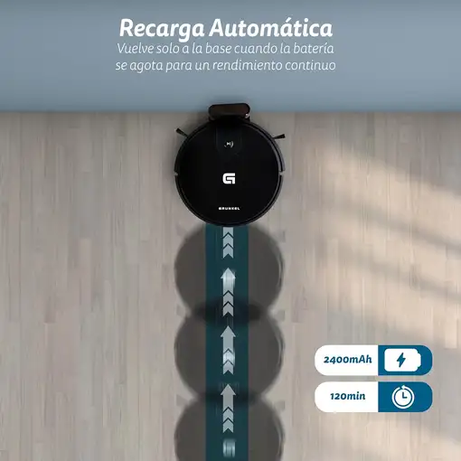 Grunkel robot aspirador i-Dancereasy 2100pa succión y 2400mAh batería