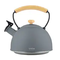 Tetera con Silbato, Hervidor de Agua 2,3L,Inducción,Acero Inox,Gris Nordic Briebe