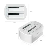 AISENS Estacion de Docking de Doble Bahia ASDS-D02W SATA 2.5/3.5 a USB 3.0/3.1 Gen