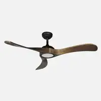 Ventilador DC Castelo negro/roble LED 3 aspas 132cm con mando