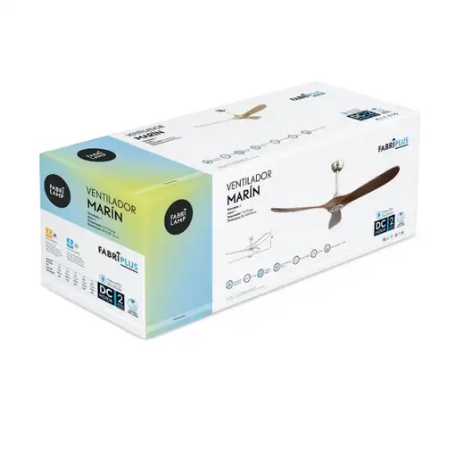 Ventilador DC Marin níquel 3 aspas sin luz