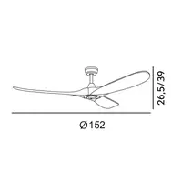 Ventilador DC Marin níquel 3 aspas sin luz