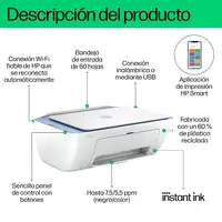 HP DeskJet 2822e Inalámbrico All-in-One Color Impresora, Fotocopiadora, escáner