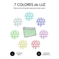 Teclado Retroiluminado Smart Bluetooth Para Tablet O Ipad  Blanco Plata