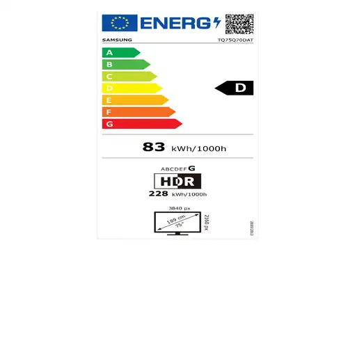 Samsung Q70D TQ75Q70DAT 190,5 cm (75\) 4K Ultra HD Smart TV Wifi Negro