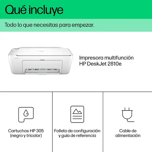 HP DeskJet 2810e Inalámbrico All-in-One Color Impresora, Fotocopiadora, escáner