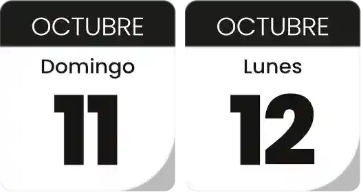Domingo 11 y lunes 12 de octubre