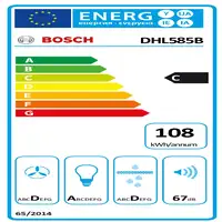 Bosch DHL585B campana Telescópica o extraplana Acero inoxidable 650 m³/h