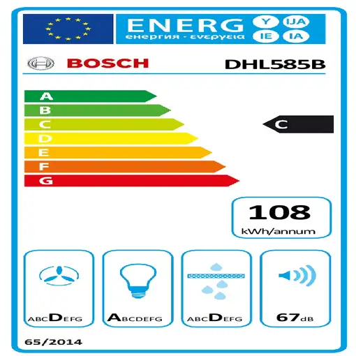 Bosch DHL585B campana Telescópica o extraplana Acero inoxidable 650 m³/h