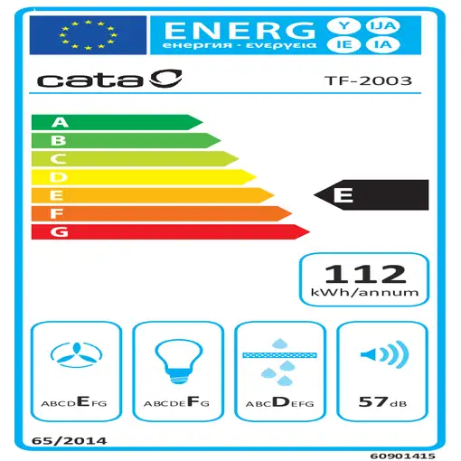 CATA TF 2003 DURALUM 60 Semintegrada (extraíble) Acero inoxidable 340 m³/h