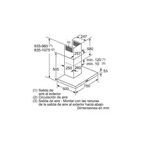 Balay 3BC076MX campana De pared Acero inoxidable 590 m³/h