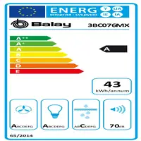 Balay 3BC076MX campana De pared Acero inoxidable 590 m³/h