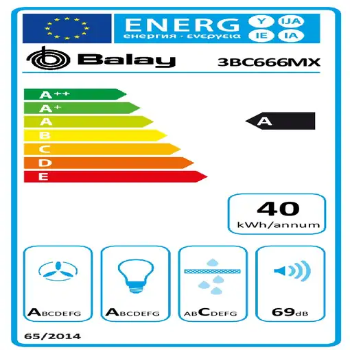 Balay 3BC666MX campana De pared Acero inoxidable 570 m³/h