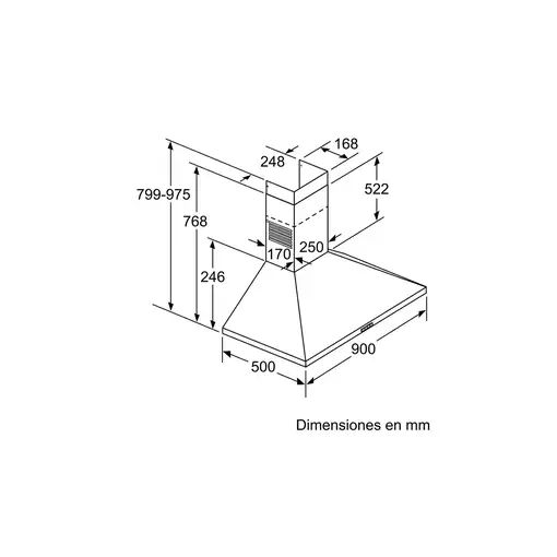 Balay 3BC696MB campana De pared Blanco 600 m³/h