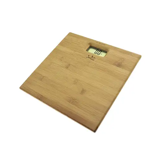 JATA 489 báscula de baño Rectángulo Bamboo Báscula personal electrónica