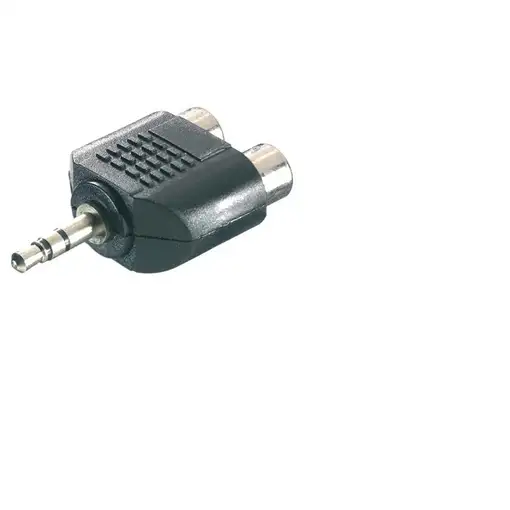 Vivanco 46047 cambiador de género para cable 3.5mm 2x RCA Negro